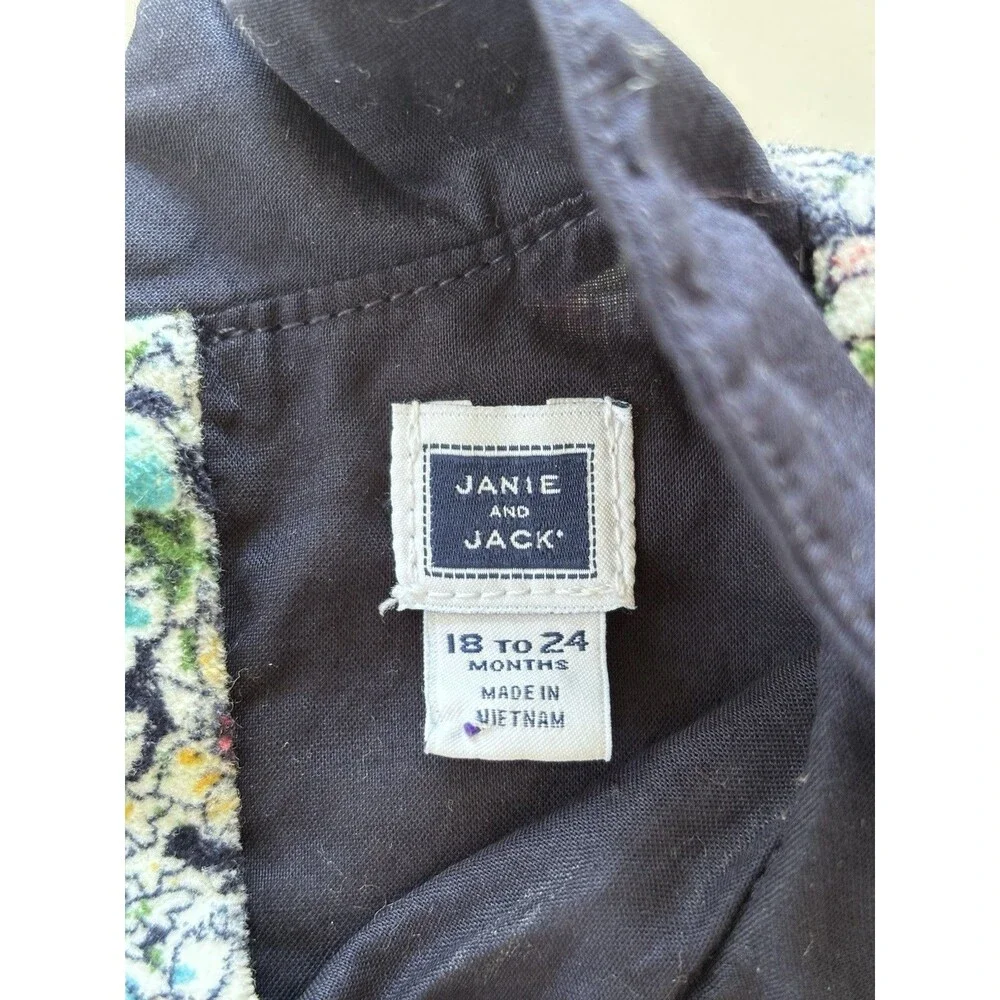 Janie & Jack Baby Girls Size 18-24 Months Floral Corduroy Shift Dress Preppy